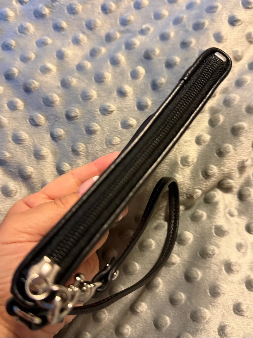 Coach Black Gray and Purple Signature Wristlet